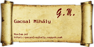 Gacsal Mihály névjegykártya