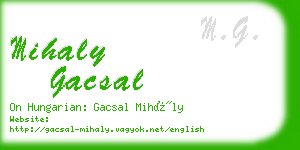 mihaly gacsal business card